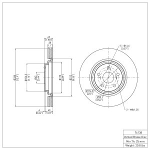 Lexus NX200T Brake Rotor (1) - Front - R1 Concepts - Plain - `08-`21